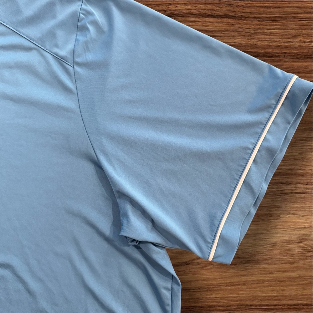 Holloway Coolcore Polo Shirt XXL Light Blue Short Sleeve Athletic White Piping - Picture 12 of 15